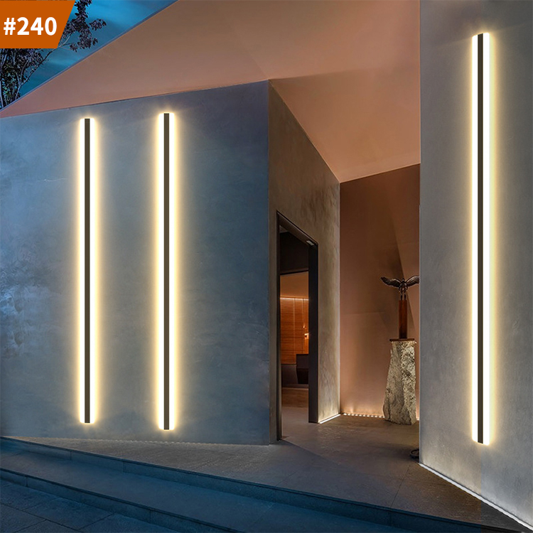 outdoor long strip led wall lamp