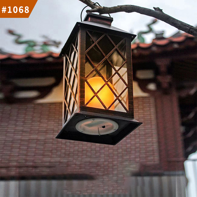 solar flame garden light