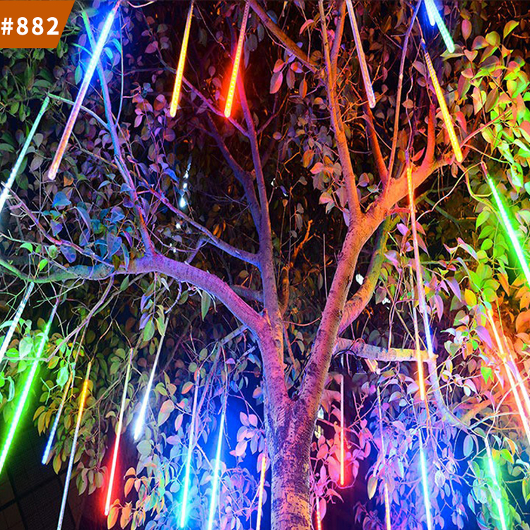 outdoor lighted trees