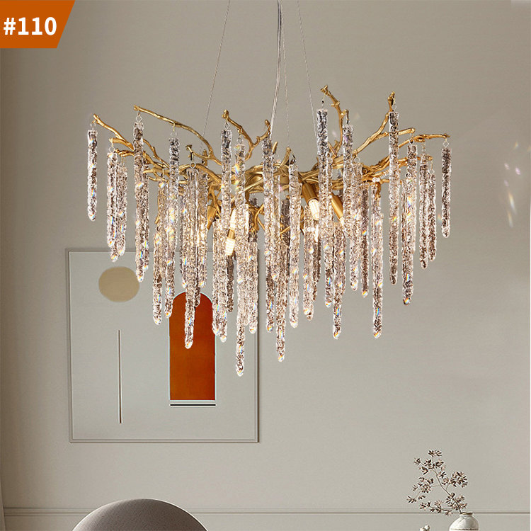 nordic large branch dining living room ceiling pendant light crystal chandelier