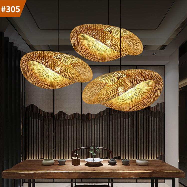 wicker rattan hanging light