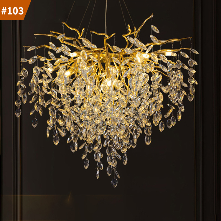 dining living room hotel luxury ceiling pendant light led crystal chandeliers