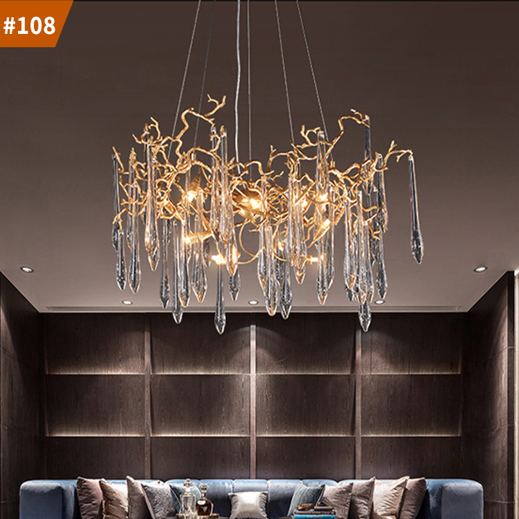 dining living room hotel luxury ceiling pendant light led k9 crystal chandeliers