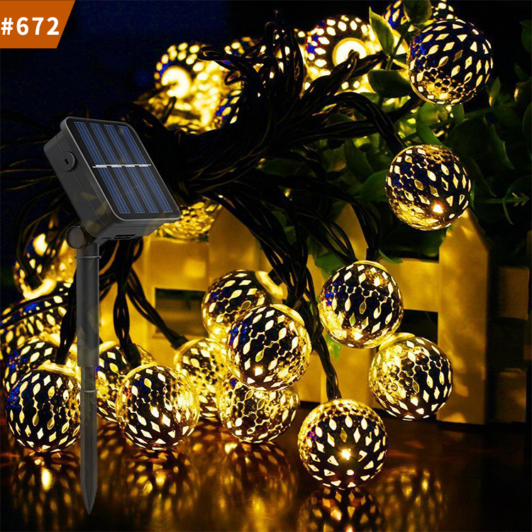 moroccan ball solar string light