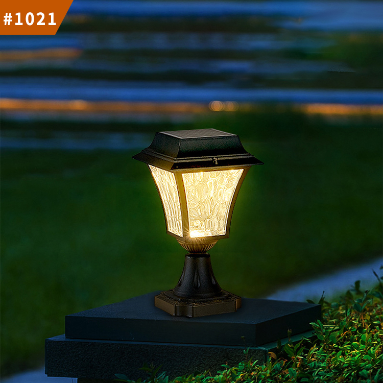 outdoor led solar pillar lighting