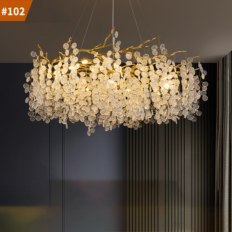 large branch dining living room hotel ceiling pendant light crystal chandeliers