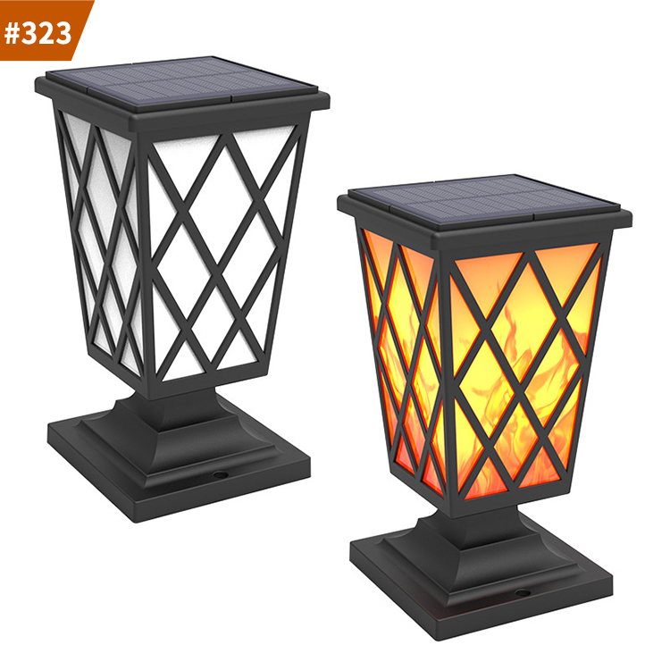 leds solar post lights