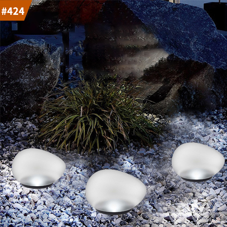landscape solar glass stone light