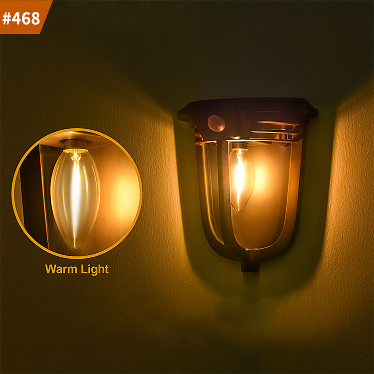 solar power outdoor decor wall lamp