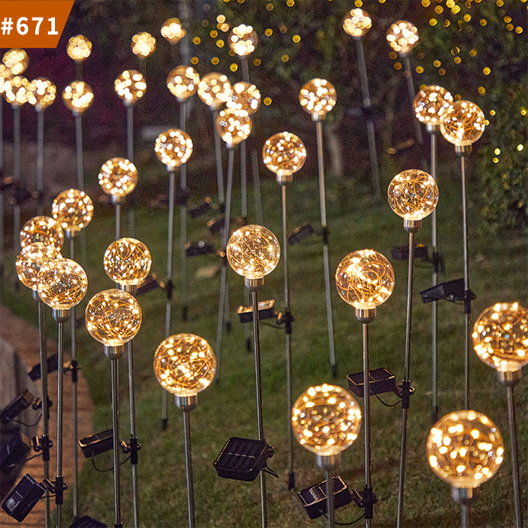decor led ball light waterproof solar lawn lamps